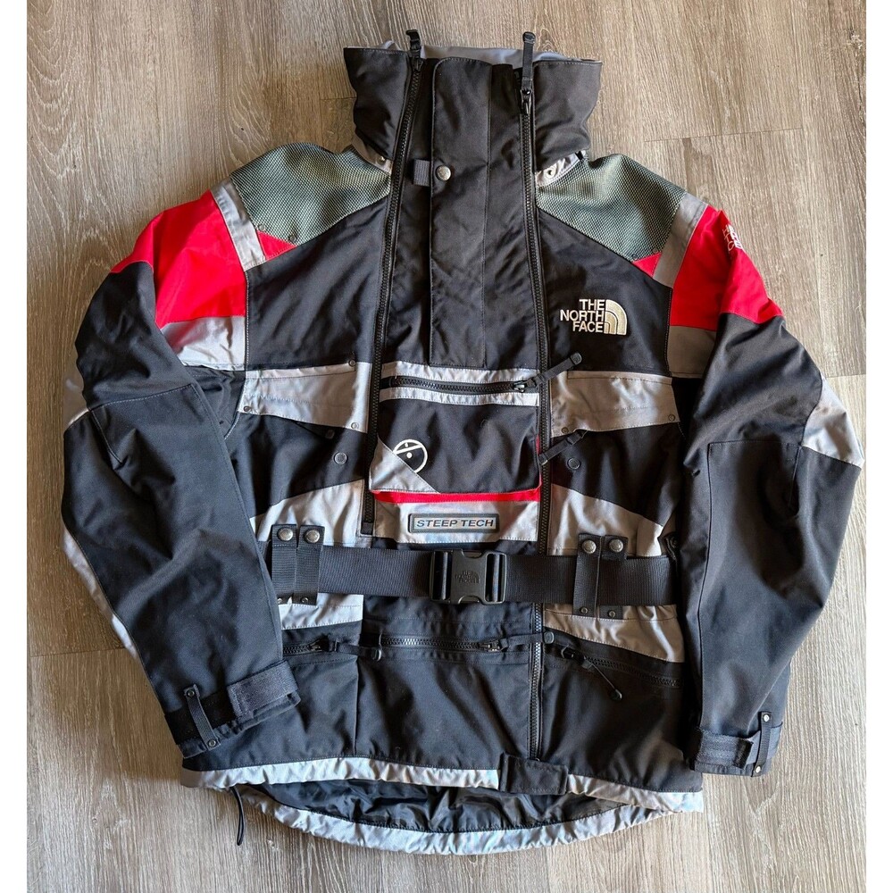 The North Face Steep Tech Scot Schmidt Jacket Men's M Black Red Gray Ski Vintage